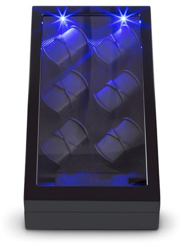 Klingenthal Klingenthal - Watch winder, Custodia orologi, Capacità: 14 orologi, 6 basi rotanti, 2 registrazioni, touch panel, programmabile, vetrina, chiudibile, illuminazione LED, nero