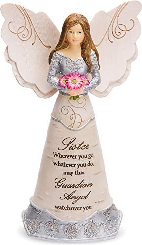 Pavilion Gift Company Elements Sister Guardian Angel Figurine, 6, Pink