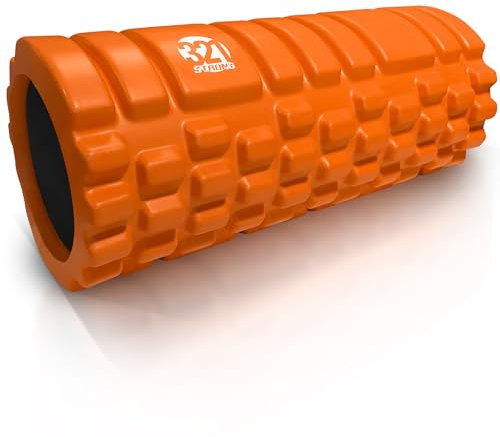 321 STRONG Foam Roller – Tiefengewebsmassagegerät mit mittlerer Dichte für Muskelmassage und myofasziale Triggerpunktfreigabe, mit 4K eBook – Orange