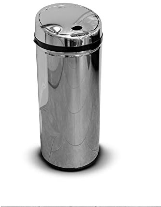 Jean-Patrique 45L Hands-free Automatic Sensor Kitchen Bin (Silver), Large Stainless Steel Rubbish Bin/Waste Bin
