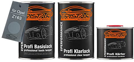 TRISTARcolor Autolack Set Dose spritzfertig für Opel Z163 Lichtsilber Metallic/Silver Light Metallic Basislack + 2K Klarlack 2,5L