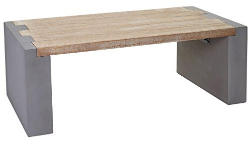 Mendler Couchtisch HWC-A15, Wohnzimmertisch, Beton-Optik Tanne Holz rustikal massiv MVG-Zertifiziert 46x122x60cm