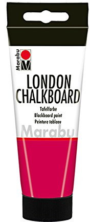 Marabu 12680050123 - Tafelfarbe, London Chalkboard peperoni 100 ml, Wasserbasis, speichelecht, sehr gut deckend, schnell trocknend, nach Trocknen m. Kreide beschreibbar und mit Wasser abwischbar