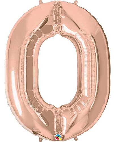 Qualatex 34 Inch Metallic Number Balloons (2) (Rose Gold)