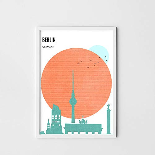 Boris Draschoff Hochwertiger Kunstdruck Poster Print – Berlin - Künstler A3 – 297mm x 420mm Badezimmer Deko Bilder Wohnzimmer Poster & Kunstdrucke | Lieferung ohne Rahmen