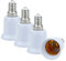 INTIRILIFE Adaptador de casquillo de lámpara E14 a E27 en BLANCO - 4x adaptador de lámpara para convertir de casquillo de lámpara E27 a E14 - juego de 4 convertidores para casquillo de lámpara LED