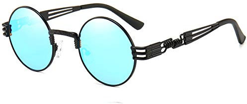 Dollger Runde Steampunk-Sonnenbrille Hippie-Brille Metallrahmen 100% UV-blockierende Gläser