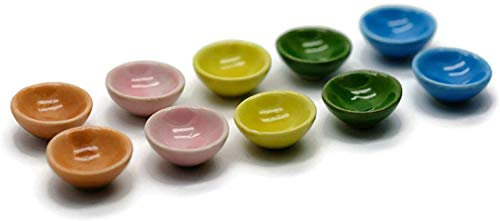 1shopforyou Lot de 10 assiettes colorées en forme de cearmic pour la décoration de la maison