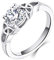 YL Keltischer Ring 925 Sterling Silber April Geburtsstein Weiß Zirkonia Solitaire Ring Verlobungs Ehering für Brautfrauen Damen(Größe 60）