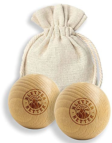 KletterRetter Massagekugeln-Set aus Buche (2 x 40mm in Aufbewahrungssäckchen)