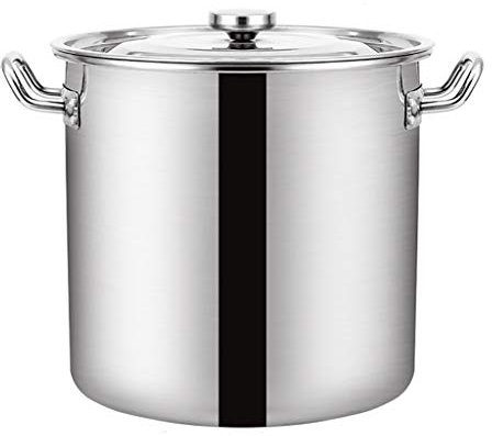 304 Edelstahl-Stock-Topf, Catering/Haushalt Verdickter Suppentopf Mit Deckel, Kochtopf Für Gasherd/Induktionskocher (12-90l) (Size : 20L)