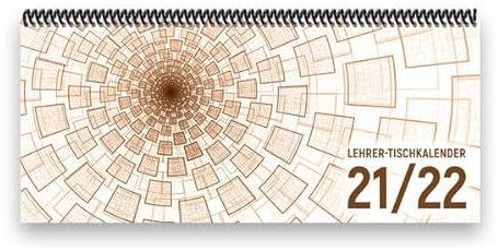 Lehrer-Tischkalender 2021/22 XL - 1 Woche - 2 Seiten: 14,5 x 32,5 cm, quer, Tunnel, braun