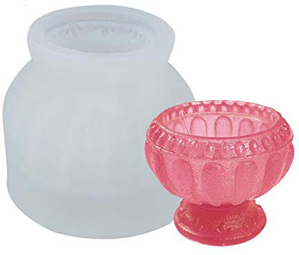 VOANZO Silikon Kerzenform 3D Römische Säule Herstellung Form Kuchen Dekorieren Kerzenherstellung Zubehör (Römische Säule Blumentopf)