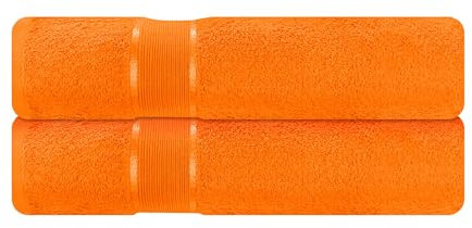 Mixibaby 2er Set Gästetuch Gästetücher Gästehandtücher 30x50 Frottee 100% Baumwolle, Farbe:Orange