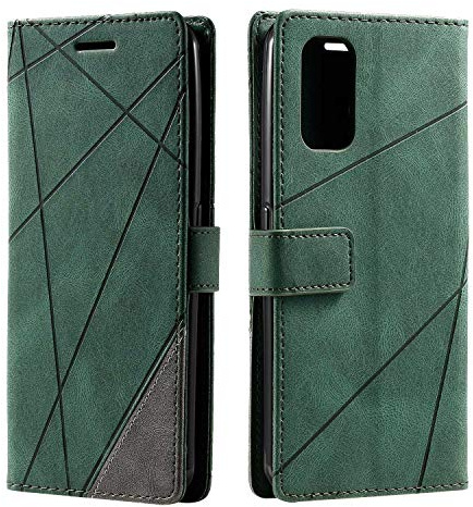 SONWO Cover per Realme 7 PRO, Flip Caso in PU Pelle Case Cover Portafoglio Custodia per Realme 7 PRO, [Kickstand] [Slot per Schede], Verde