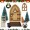 LGZIN Wichteltür Weihnachten Set, Miniatur Wichtelhaus Weihnachts Deko, Wichtelhaus Weihnachtsdeko, Wichteltür Nissedor mit Zubehör, Holzleiter Wichtelbesen Gummistiefel Teppich Miniatur Gartenmöbel