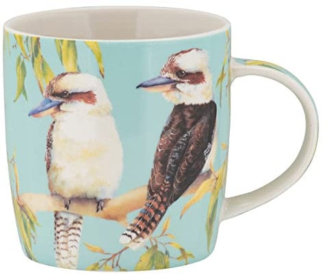 Maxwell & Williams DX1120 - Tazza da caffè rotonda Kookaburra, 370 ml, in porcellana, motivo: uccellini e animali colorati, confezione regalo