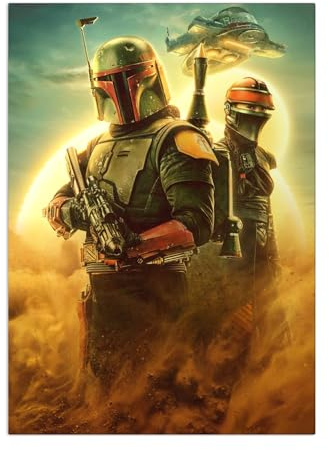 Displate Offiziell Star Wars MetallPoster Magnetische Befestigung Inklusive Lizenziert Bilder Hochwertiges Poster Star Wars - The Book Of Boba Fett - The Book of Boba Fett no logo Poster 45 cm x 32 cm