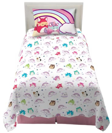 Franco Squishmallows Bettwäsche, superweiches Mikrofaser-Bettlaken-Set, Twin XL, College Dorm Essentials (offizielles Lizenzprodukt)