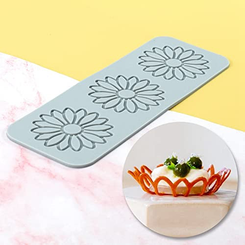 TUKE Moules en silicone 3D en forme de feuilles pour fleurs, gâteaux, fondants, feuilles d'abeilles, pâtisseries, impression de rose, chocolat, dentelle creuse (tournesol_23 x 8,1 x 0,3 cm_F)