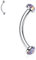 Augenbrauen-Piercingschmuck Gebogene Augenbraue Langhantel Augenbrauenringe Bauchnabelring Pueple Opal Augenbrauenstege G23 Titan Nabelringe Zungenring Rook Daith Ohrringe Augenbrauenpiercings 10mm
