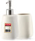 KADAX Juego de 2 piezas de baño de cerámica, accesorios de baño, dispensador de jabón, vaso de baño, jabonera y escobilla de inodoro (taza y dispensador blanco), pequeño (K8180)