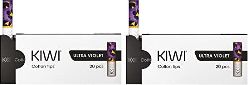 KIWI Ricambi Combo Set, Tips in cotone per sigaretta elettronica KIWI, 2 Pacchetti da 20, No E-Liquid, No Nicotina (Ultra Violet)