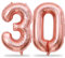Lingqiang Rose Gold Number 30 Balloons, 40 Inch Rose Gold Mylar Foil Number 3 & 0 Balloons for Women, Self Inflating 30th Birthday Balloons for 30 Year Old Anniversary Birthday Party decor Supplies