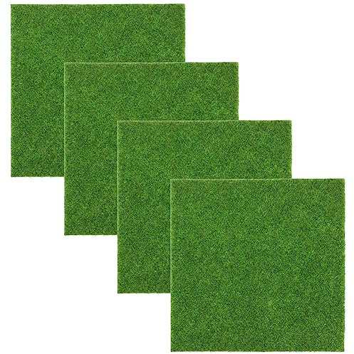 Yardwe 4 Stück Rasenteppich Quadratisch Kunstpflanzen Drinnen Kunstrasenplatten Gründekor Grass Künstlicher Rasen Kunstrasenfliesen Im Außenbereich Gefälschte Rasenmatte Ziegel Aquarium