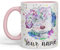 Vixar Personalised with Your Text Cockapoo Cockerpoo Dog Pet Animals Watercolour Art Coloured Ceramic Mug Cup Gift 330ml 11oz Custom Work Office Tea Coffee (Pink)