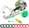 Legatrice per piante, in rattan, strumento per legare le piante, nastro da giardino, con 11 rotoli di nastro e 1 scatola di graffette (verde)