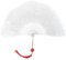 sourcing map Feather Hand Fan White Vintage Folding Fan with Chinese Knots Feather Fan Handheld for Halloween Party Wedding Dancing Decoration