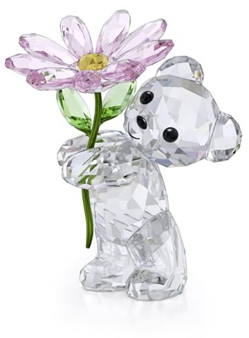 Swarovski Kris Bear Ein Gänseblümchen für Dich, Detailverliebter Bär aus Mehrfarbigem, Strahlendem Kristall