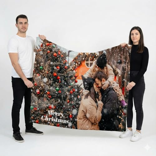 Wanapix | Personalisierte Kuscheldecke mit Foto & Text | Ultra-weich, robust & leicht | Anti-Pilling | 260 g/m² | 70 x 105 cm