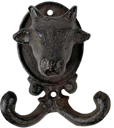 FTWDesign Patère en fonte en forme de tête de vache