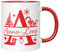 TassenTicker - Namenstasse - Weihnachtstasse - Personalisiert - mit Wunschname - mädchen - junge - Tasse mit Namen - Geschenkidee - Rot