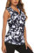 Gemulate Ladies Colourful Tops Women's Sleeveless Golf Tennis Polo Shirts Zip Up Workout Tank Top G-Black Geometry S