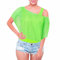 Kostüm 80er Jahre Damen,80er 90er Jahre Outfit Damen Neon Netzshirt,Tank Top, 80er Aerobic Kostüm,Bad Taste Outfit Damen,90er Jahre Neon Party Outfit Mottoparty Accessoires Karneval (Grün, XL)