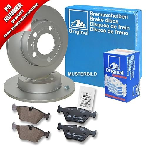 ATE Bremsenset Hinterachse inkl. Bremsscheiben hinten Ø 245 mm und Bremsbeläge hinten Kompatibel mit AUDI A4 B5 (8D2), A4 B5 Avant (8D5), VW PASSAT B5