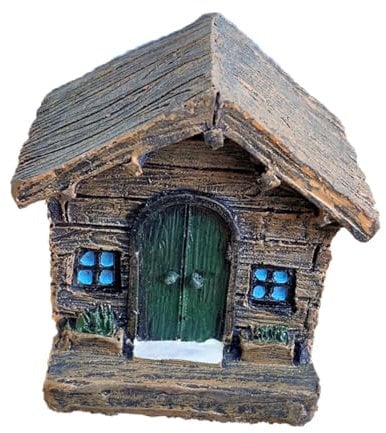Garneck Mini-Holzhaus-Ornament Aquariumdekorationen Schreibtischaufsatz bürodeko büro Dekoration Zubehör für Aquarien Harzornament Bauernhaus-Ornament aus Harz groß Ornamente Geschenk