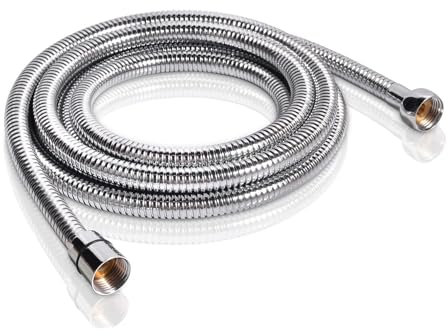 JGR SELECT Flexible de douche universel pour toutes les douches Argenté 200 cm