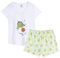 MyFav Schlafanzug Damen Kurz Pyjama Set Niedlich Kurzarm Top und Shorts Nachtwäsche Zweiteiliger Hausanzug Loungewear,Avocado,XS