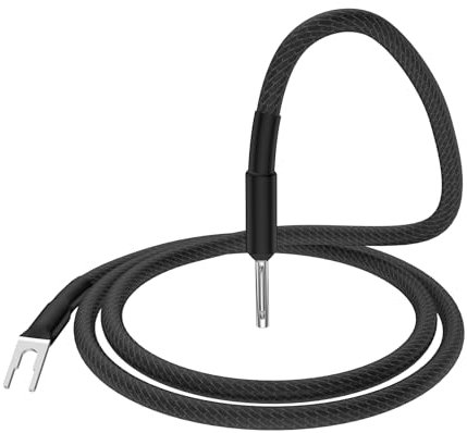 Viborg 1.5m/4.92ft reines Silber Erdungskabel Massekabel für Plattenspieler Phonogeräte mit Masseanschluß inkl versilbert Bananenstecker to Gabelschuh Masseleitung (BK 1.5m/4.92ft)