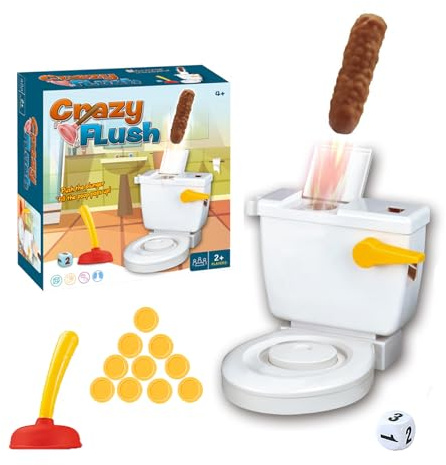 Hora de Lima Toilet Flush Game for Kids Funny Toliet Crazy Shoot Toy for 2-5 Players Creative Gags &Joke Toys for White Elephant Gift April Fool's Day