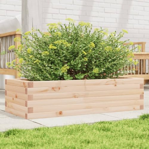 Juroupi Jardinière 90x40x23 cm Bois de pin Massif,Jardiniere sur Pieds,Bac avec Treillis,Jardiniere Terrasse