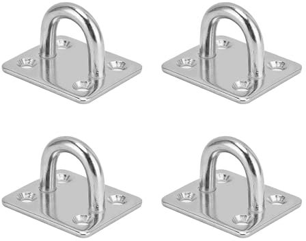 YUGUOLAN 4 Stück Augplatte Edelstahl, Augplatte Mit öse, Zurrösen Edelstahl, Wandöse, Für Sonnensegel/Wand-Befestigung, Decken-Befestigung, Wand-Haken, Decken-Haken