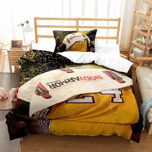 BSTELA9IE Kobe Bryant Bettbezug Set2 Teilig Bettwäsche-Sets Kinderbettwäsche Reißverschluss Mit Kissenbezug Betten Set Für Jungen Und Mädchen, Kinder Single(135x200cm)