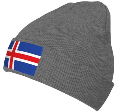 UVBDF Beanie-Mütze mit Island-Flagge für Herren und Damen, Strickmütze, warme und modische Kopfbedeckung für alle Jahreszeiten, Deep Heather, Einheitsgröße