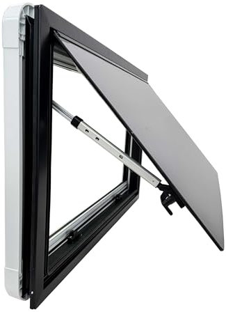 FORÇA S.O. Camper ULTRA FLAT Doppel Acryl Ausstellfenster Fenster 900x500 Einbaufenster VANLIFE - Acrylglas, Aluminiumprofil, Verdunkelung und Insektenschutz - Universal Fit für Wohnmobile