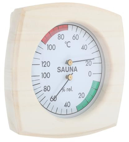 TOBBOMEY Saunathermometer Hygrometer Für Dampfraum Präzise Temperatur Und Feuchtigkeitsanzeige Geeignet Für Verschiedene Sauna-Typen